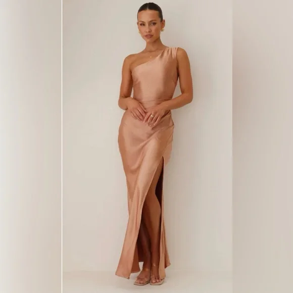 Billy J Victoria Maxi Dress in Clay - Picture 2 of 4